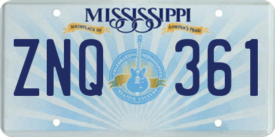 MS license plate ZNQ361