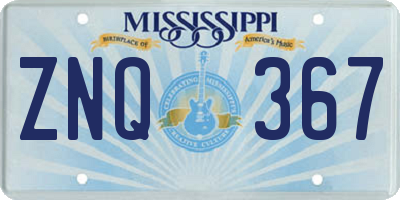 MS license plate ZNQ367