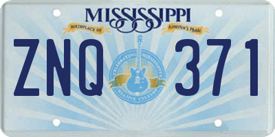 MS license plate ZNQ371