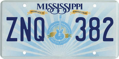 MS license plate ZNQ382