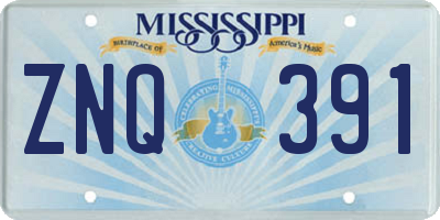 MS license plate ZNQ391