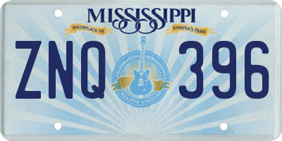 MS license plate ZNQ396