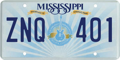 MS license plate ZNQ401