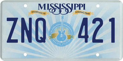 MS license plate ZNQ421
