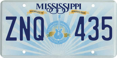 MS license plate ZNQ435