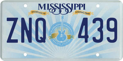 MS license plate ZNQ439