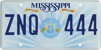 MS license plate ZNQ444