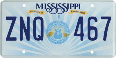 MS license plate ZNQ467