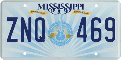 MS license plate ZNQ469