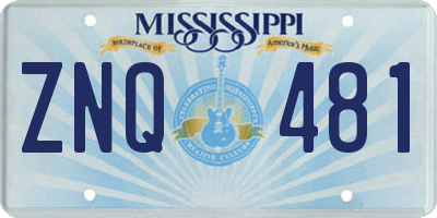 MS license plate ZNQ481