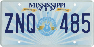 MS license plate ZNQ485
