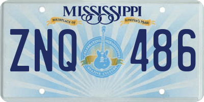 MS license plate ZNQ486