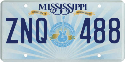 MS license plate ZNQ488