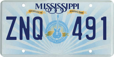 MS license plate ZNQ491