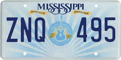 MS license plate ZNQ495
