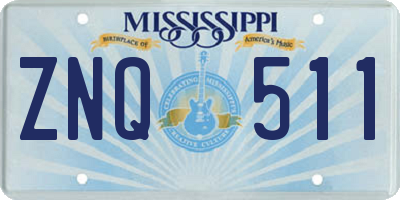 MS license plate ZNQ511