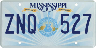 MS license plate ZNQ527