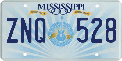 MS license plate ZNQ528