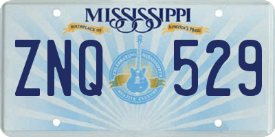 MS license plate ZNQ529