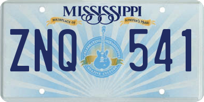 MS license plate ZNQ541