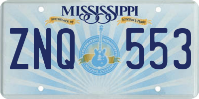 MS license plate ZNQ553