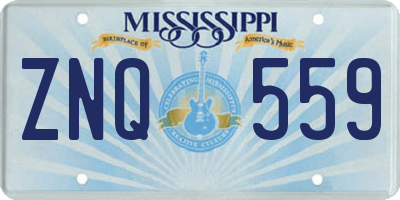 MS license plate ZNQ559