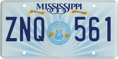 MS license plate ZNQ561
