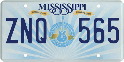 MS license plate ZNQ565