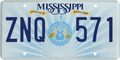 MS license plate ZNQ571