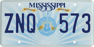MS license plate ZNQ573