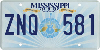 MS license plate ZNQ581
