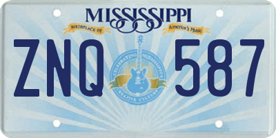 MS license plate ZNQ587