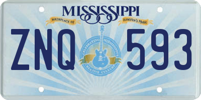 MS license plate ZNQ593