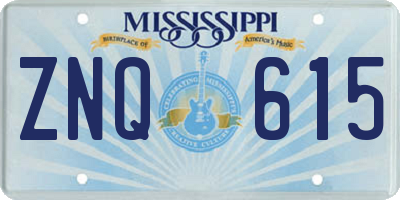 MS license plate ZNQ615