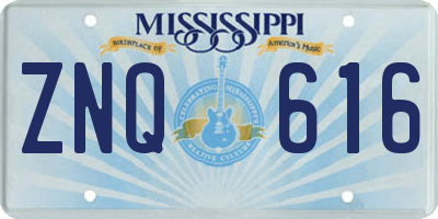MS license plate ZNQ616