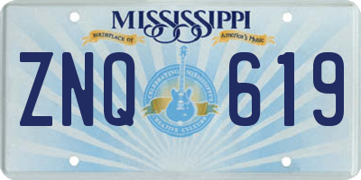 MS license plate ZNQ619