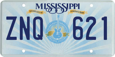 MS license plate ZNQ621
