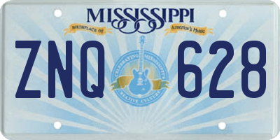 MS license plate ZNQ628