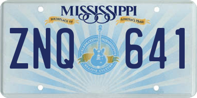 MS license plate ZNQ641