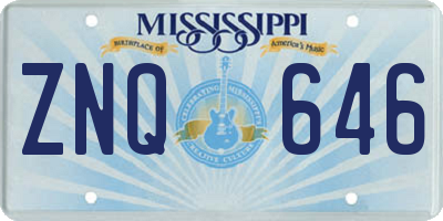 MS license plate ZNQ646