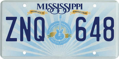 MS license plate ZNQ648