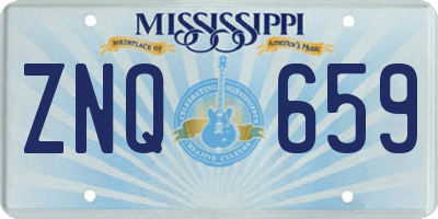 MS license plate ZNQ659