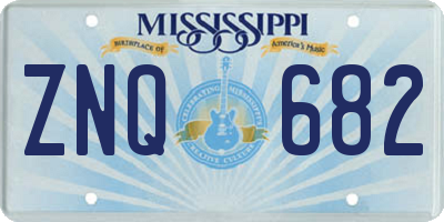 MS license plate ZNQ682