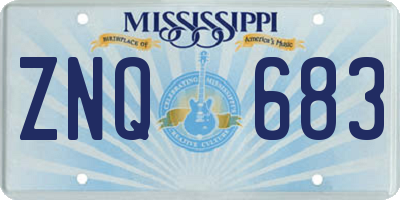 MS license plate ZNQ683