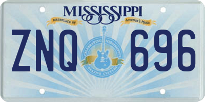 MS license plate ZNQ696