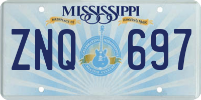 MS license plate ZNQ697