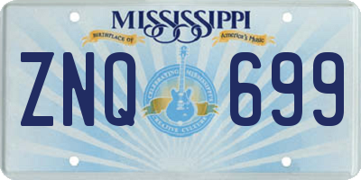 MS license plate ZNQ699