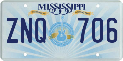 MS license plate ZNQ706