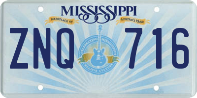MS license plate ZNQ716