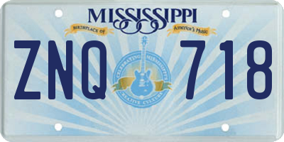 MS license plate ZNQ718